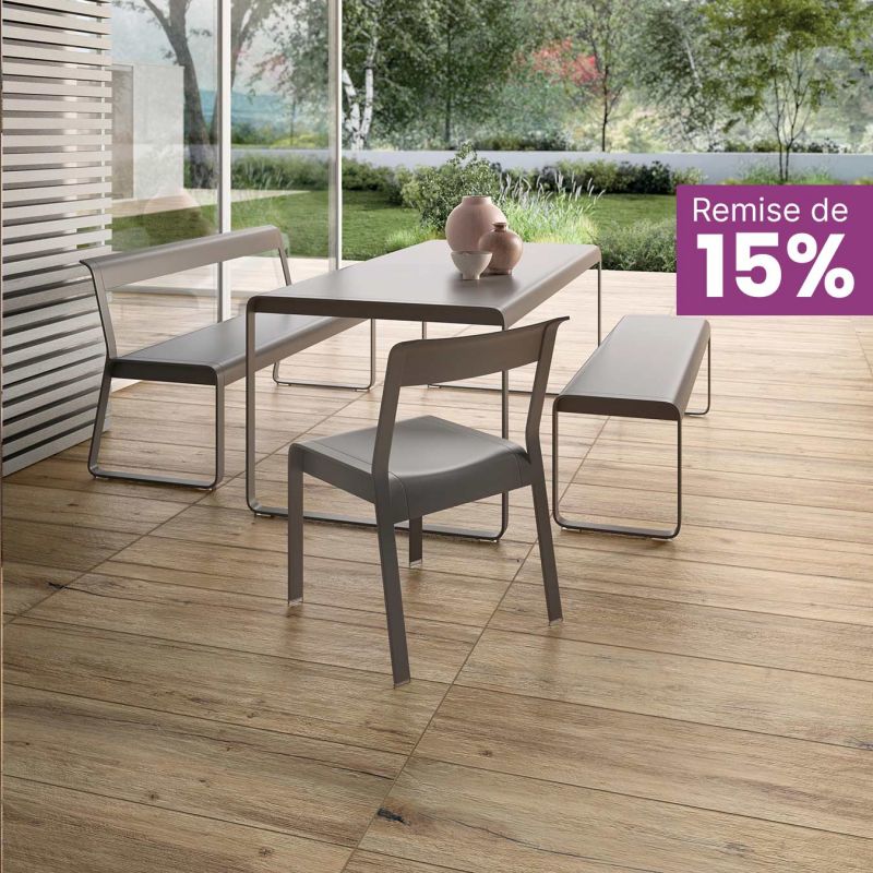 Remise de 15% sur le Carrelage extérieur effet bois Orchidée Wood terrasse