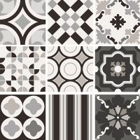 Carrelage effet carreaux de ciment Palazzesi Black & White 20X20 Mix