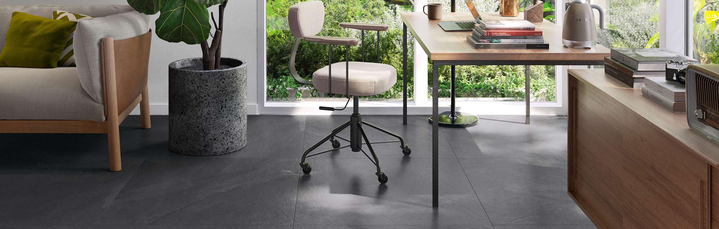 Carrelage gradn format gris pour bureau