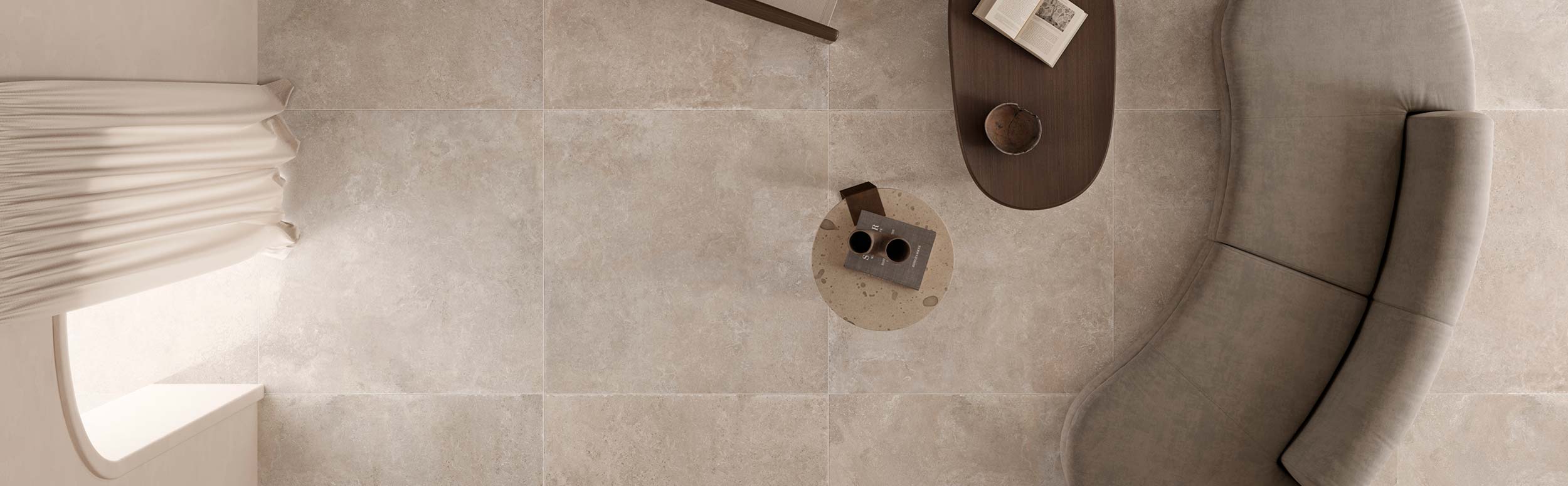 Carrelage sol de la collection Saine Runa, coloris beige