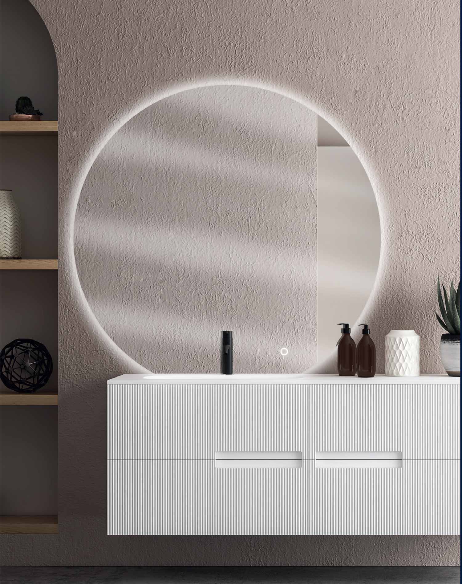 Miroir rond LED Simence pour salle de bain