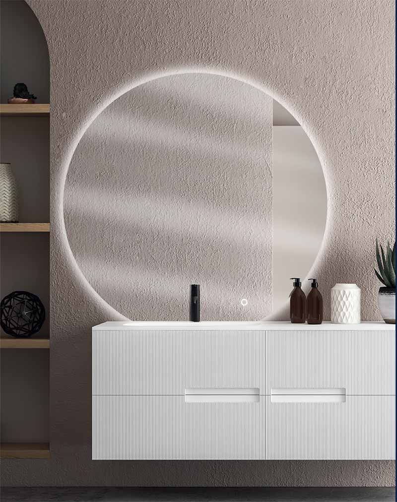 Miroir rond LED Simence pour salle de bain