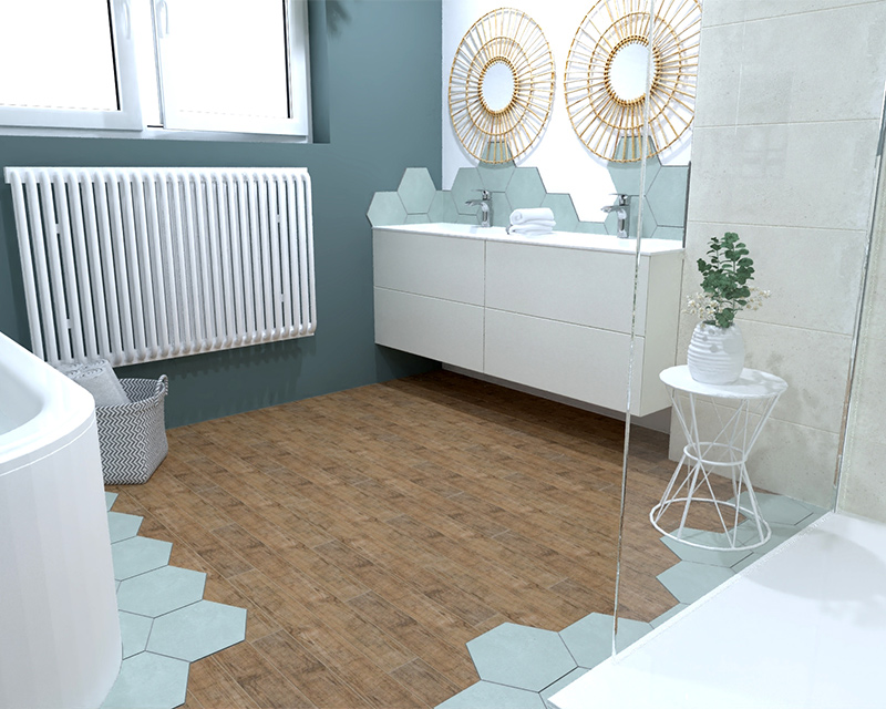 Salle de bain 3D par Vilvert Carrelage Montbrison